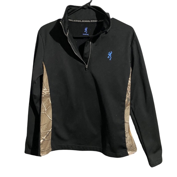 Browning Black and Camo Quarter-Zip Pullover - Picture 2 of 4